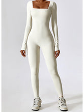 Load image into Gallery viewer, Square Neck Long Sleeve Sports Jumpsuit
