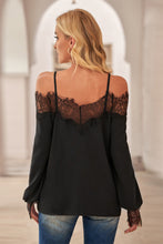 Load image into Gallery viewer, Eyelash Lace Cold Shoulder Top
