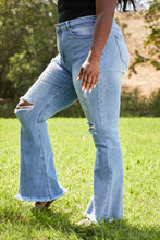 Load image into Gallery viewer, RISEN Divine Denim Full Size Run Distressed Flare Jeans
