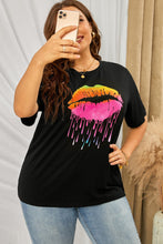 Load image into Gallery viewer, Plus Size Lips Graphic Print Tee

