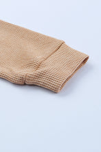 Load image into Gallery viewer, Waffle-Knit Drawstring Hoodie with Kangaroo Pocket
