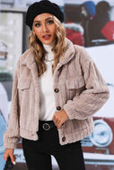 Button Front Collared Fleece Jacket