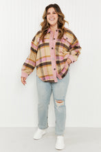 Load image into Gallery viewer, GeeGee Make Way Full Size Plaid Corduroy Trim Shacket
