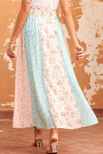 Load image into Gallery viewer, Floral Color Block Smocked Waist Maxi Skirt
