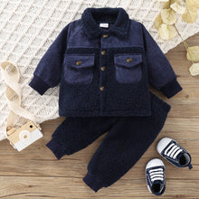 Load image into Gallery viewer, Baby Spliced Sherpa Jacket and Pants Set
