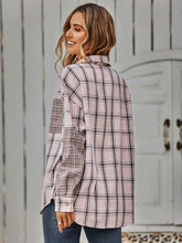 Load image into Gallery viewer, Plaid Button Down Curved Hem Shacket
