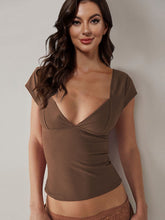 Load image into Gallery viewer, Sweetheart Neck Short Sleeve Top
