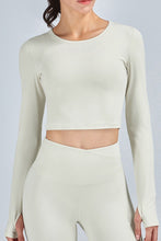Load image into Gallery viewer, Breathable Cropped Long Sleeve Sports Top

