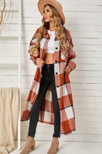 Load image into Gallery viewer, Plaid Duster Coat with Breast Pockets DIBS DUSTER
