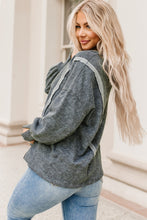 Load image into Gallery viewer, Double Take Acid Wash Round Neck Seam Detail Slit Sweatshirt
