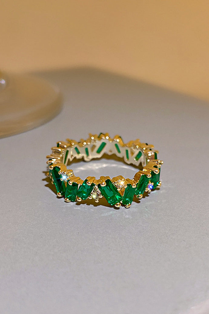 Inlaid Zircon Rhinestone Alloy Ring