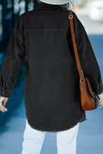 Load image into Gallery viewer, Corduroy Button Down Longline Shirt Jacket
