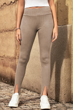Load image into Gallery viewer, High Waist Ribbed/Lounge Slit pants
