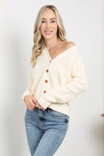 Load image into Gallery viewer, Heimish Full Size Button Front Ribbed Cardigan
