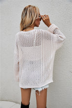 Load image into Gallery viewer, Openwork V-Neck Dropped Shoulder Cardigan
