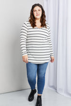 Load image into Gallery viewer, Zenana Full Size Striped V-Neck Long Sleeve Top
