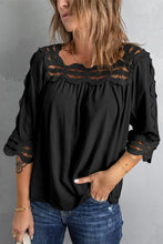 Load image into Gallery viewer, Crochet Trim Openwork Blouse
