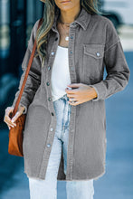 Load image into Gallery viewer, Corduroy Button Down Longline Shirt Jacket

