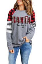 Load image into Gallery viewer, Christmas SANTA BABY Mixed Print Long Sleeve Top
