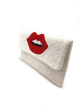Load image into Gallery viewer, Red Lips Beaded Clutch Bag
