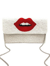 Load image into Gallery viewer, Red Lips Beaded Clutch Bag
