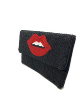 Load image into Gallery viewer, Red Lips Beaded Clutch Bag
