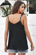 Load image into Gallery viewer, Buttoned Lace Trim Plunge Cami
