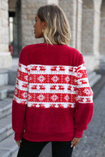 Load image into Gallery viewer, Christmas Fair Isle Spliced Brushed Top
