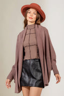 Very J Open Front Dolman Sleeve Longline Cardigan
