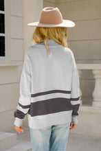 Load image into Gallery viewer, Striped Half-Zip Collared Sweater
