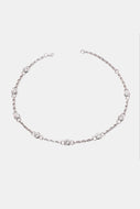 Inlaid Rhinestone Necklace in Silver