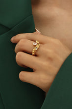 Load image into Gallery viewer, Inlaid Rhinestone Open Ring in Gold
