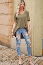 Load image into Gallery viewer, V-Neck Dropped Shoulder Tunic Top
