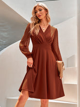 Load image into Gallery viewer, Swiss Dot Long Sleeve Surplice Dress
