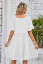 Load image into Gallery viewer, V-Neck Flounce Sleeve Tiered Dress
