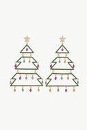 Rhinestone Christmas Tree Drop Earrings