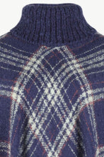 Load image into Gallery viewer, Plaid Turtleneck Fringe Detail Poncho
