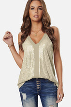Load image into Gallery viewer, Sparkle Satin Contrasting Racer Back Tank

