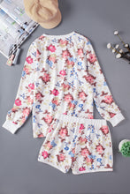 Load image into Gallery viewer, Floral Long Sleeve Top and Shorts Lounge Set
