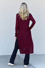 Load image into Gallery viewer, Zenana Autumn Aura Full Size Ribbed Longline Cardigan in Dark Burgundy

