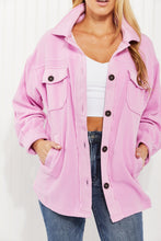 Load image into Gallery viewer, Zenana On the Lookout Elbow Patch Fleece Shacket in Mauve
