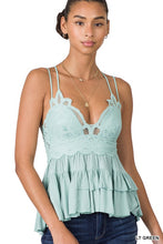 Load image into Gallery viewer, CROCHET LACE PEPLUM CAMI
