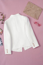 Load image into Gallery viewer, Double-Breasted Lapel Collar Blazer with Pockets
