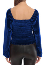 Load image into Gallery viewer, Smocked Square Neck Long Sleeve Blouse

