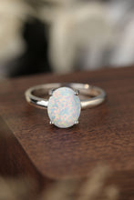 Load image into Gallery viewer, 925 Sterling Silver Opal Solitaire Ring

