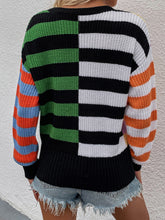 Load image into Gallery viewer, Split Stripes Rib-Knit Sweater

