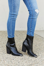 Load image into Gallery viewer, Qupid Shiny Silver Toe Detail Faux Leather Booties
