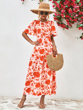 Load image into Gallery viewer, Floral Round Neck Tied Open Back Dress
