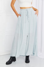 Load image into Gallery viewer, Sweet Lovely by Jen Full Size Leaps and Bounds Slit Maxi Skirt in Misty Blue
