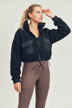 Load image into Gallery viewer, Sherpa Hoodie Jacket in Black | DIBS 320 **
